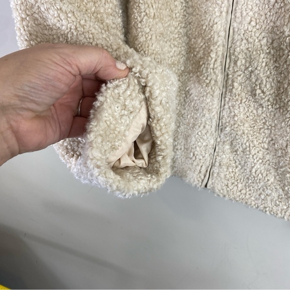 Pendleton Women’s Cream Blue Plaid Accent Fuzzy Full Zip Teddy Jacket XL - Picture 4 of 15